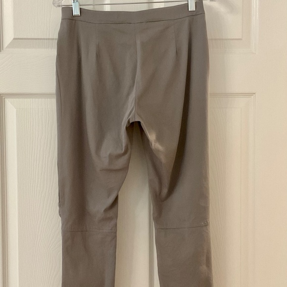 Porto San Francisco Pants Womens Size 2 Shuffle Crop Ruched Knee Gray Zip Front - Picture 2 of 4